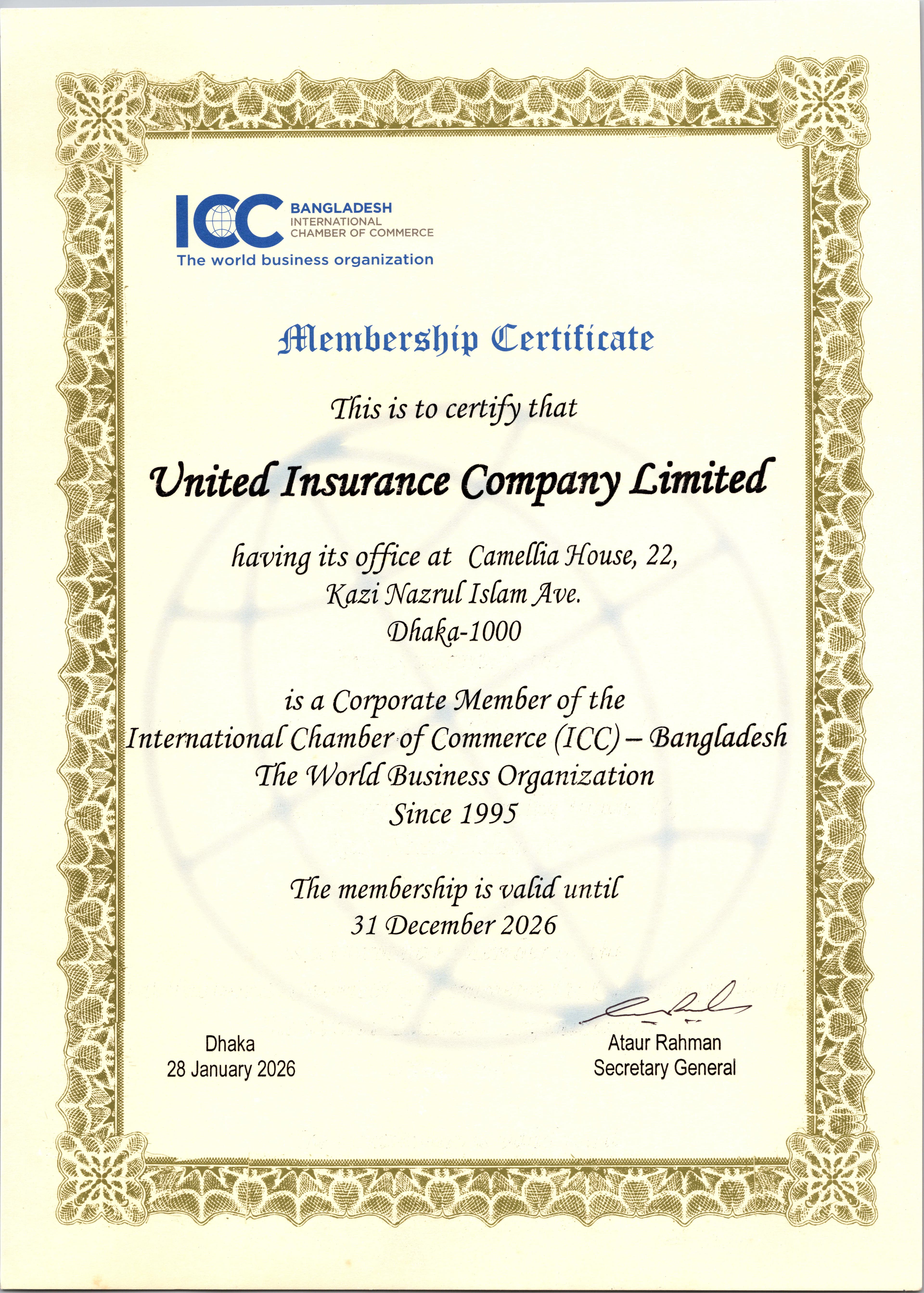 ICC Membership Certificate