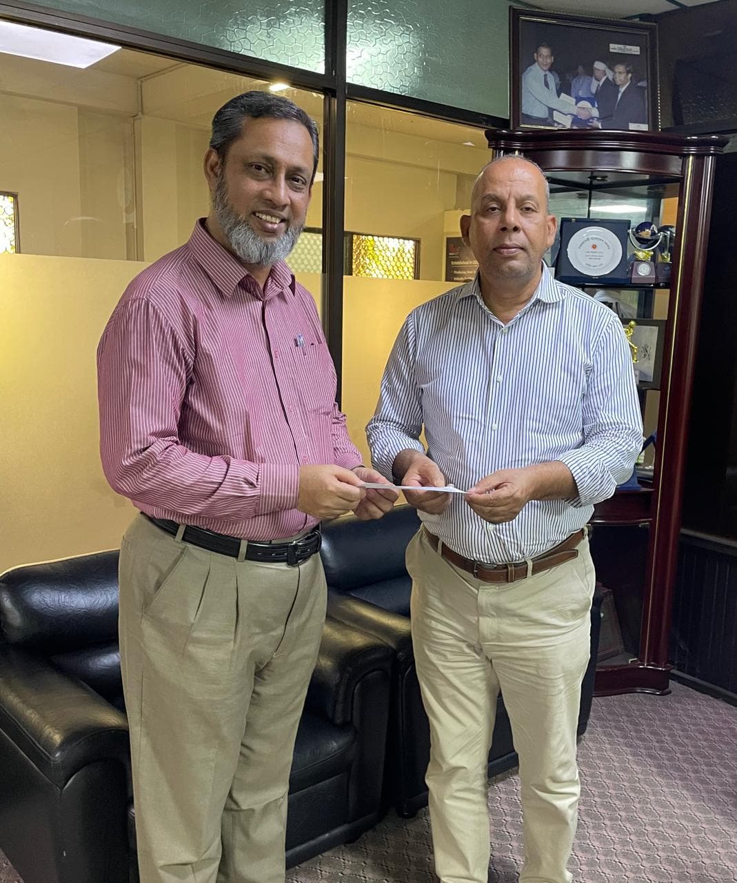 Claim settlement cheque handover to Maksuda Spinning Mills